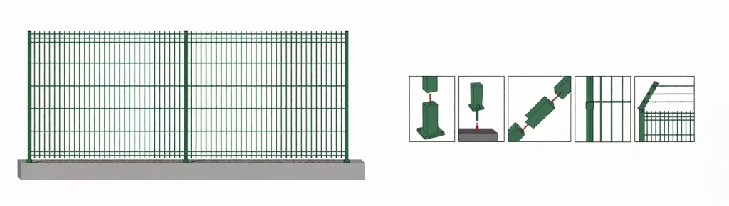 Postes cuadrados y accesorios